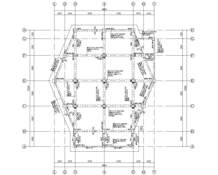 某中学综合阶梯教室结构施工图（CAD）-结构配筋图