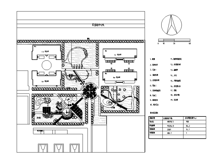 11套中学校园校区规划总平面图设计（CAD）-中学校区规划总平面图设计6