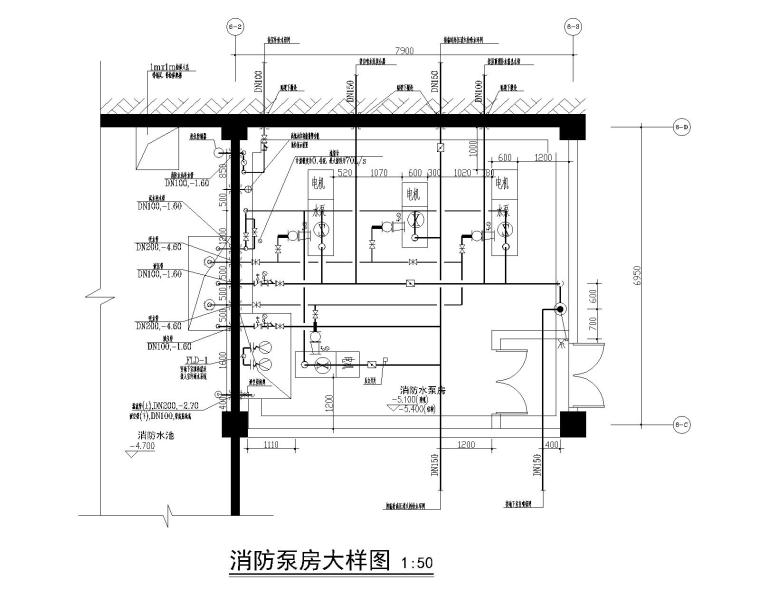 宿舍建筑消防水箱设计资料下载-消防泵房_消防水箱_消防水池大样图及系统图