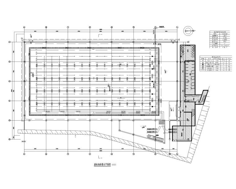 建筑施工图纸深度资料下载-某学校游泳馆给排水施工图纸