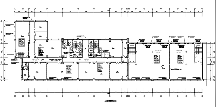 某商业办公楼空调通风防排烟设计施工图-二层防排烟布置平面图