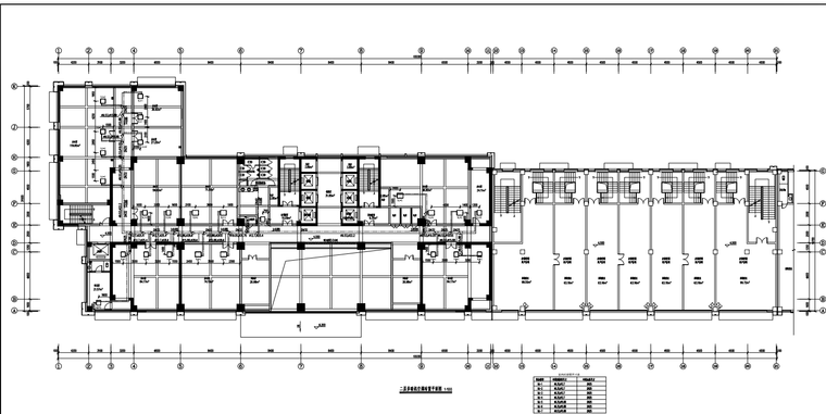 某商业办公楼空调通风防排烟设计施工图-二层冷媒布置平面图