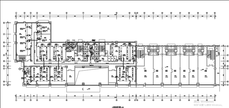 某商业办公楼空调通风防排烟设计施工图-二层通风布置平面图