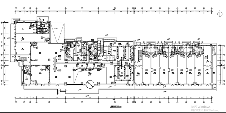 某商业办公楼空调通风防排烟设计施工图-一层通风布置平面图