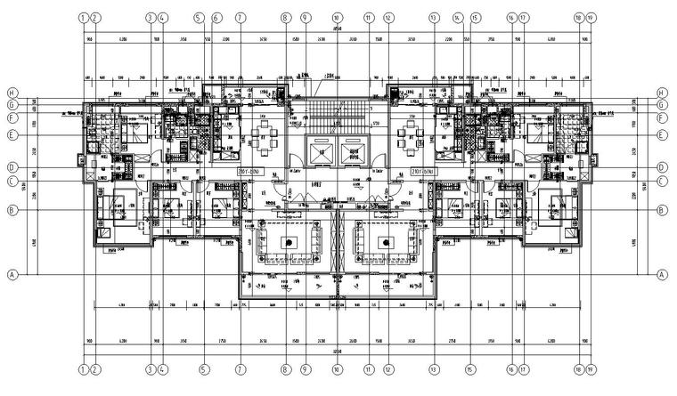 一梯三户剪刀梯户型图资料下载-新亚洲风格保利户型1梯2户户型图设计 -2018