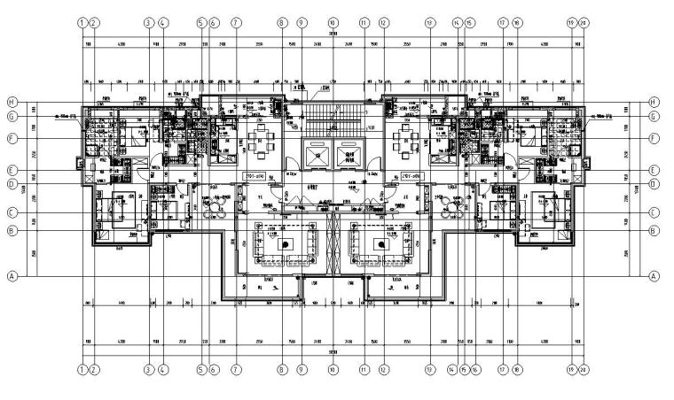 新亚洲立面施工图资料下载-新亚洲风户型210㎡户型图设计 -2018年