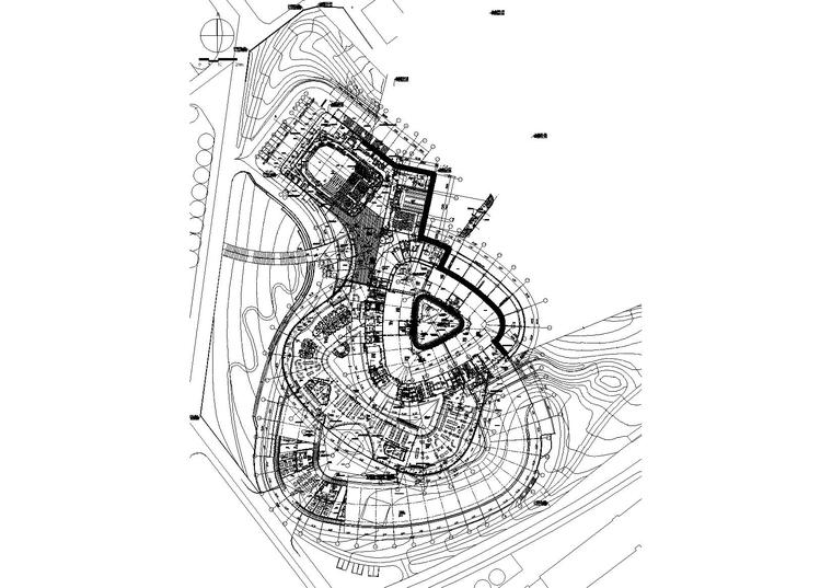 [山东]青岛中国石油大学图书馆二期施工图-二层组合平面图