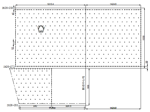 高速公路双线四车道分离式隧道施工组织设计-左线出口偏压段处理方案平面图