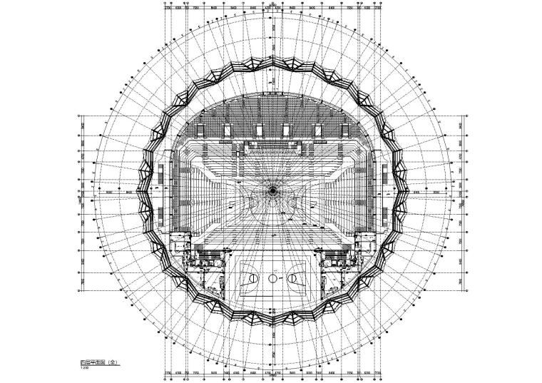 [湖南]邵阳市体育中心建筑工程项目施工图-四层平面图