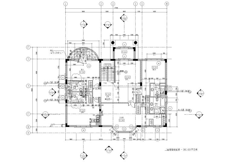 [北京]丽高花园公寓别墅建筑施工图+3D文件-A户型二层平面图