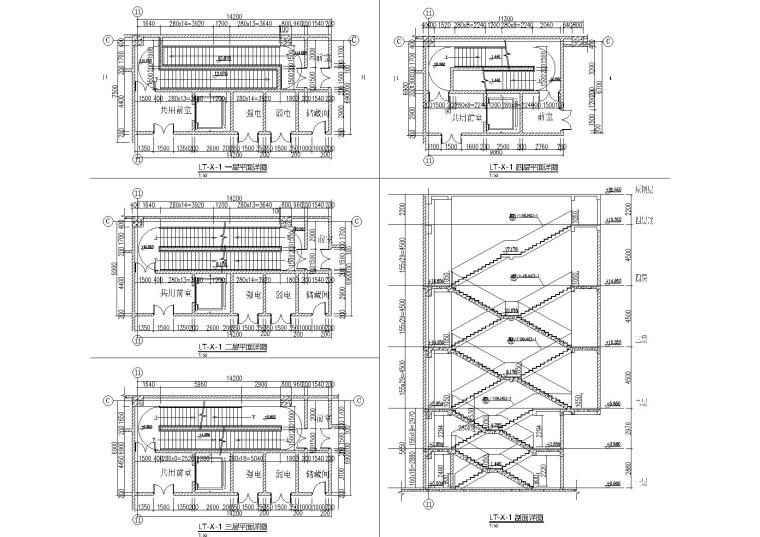 [湖南]邵阳市体育中心建筑工程项目施工图-楼梯剖面详图