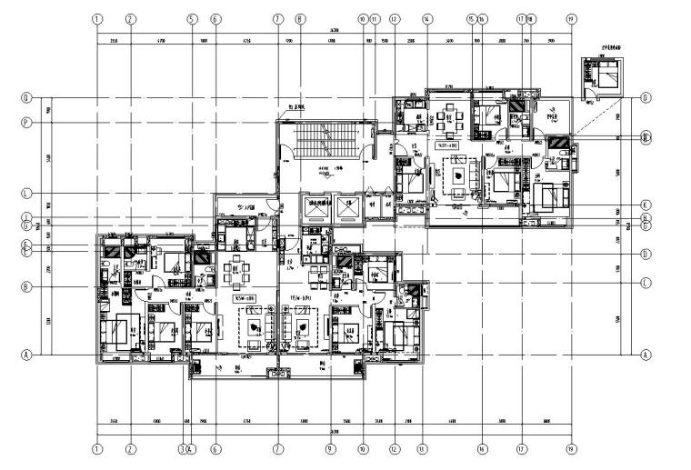 两室三厅户型图资料下载-现代风保利户型165-115-140㎡户型图设计