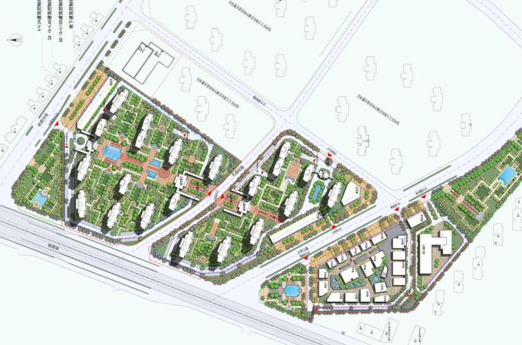[安徽]现代风格商业综合住宅建筑方案设计-总平面图
