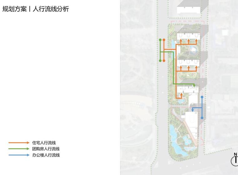 [山东]现代风格国际高层豪宅建筑方案设计-人行流线分析