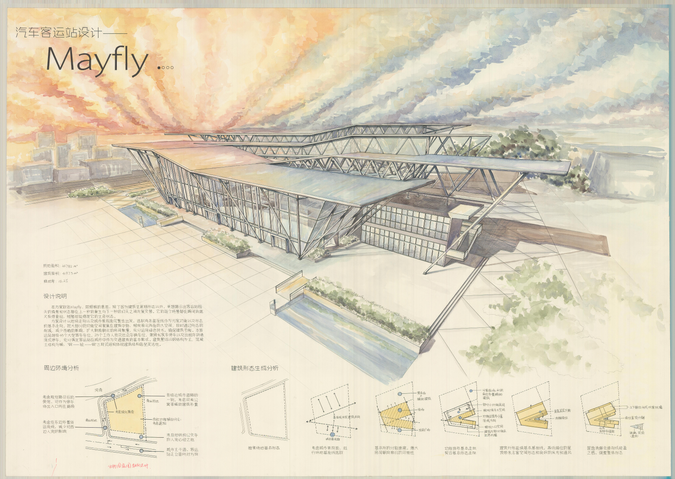 [学生作品]客运站建筑快题设计-客运站建筑快题设计5
