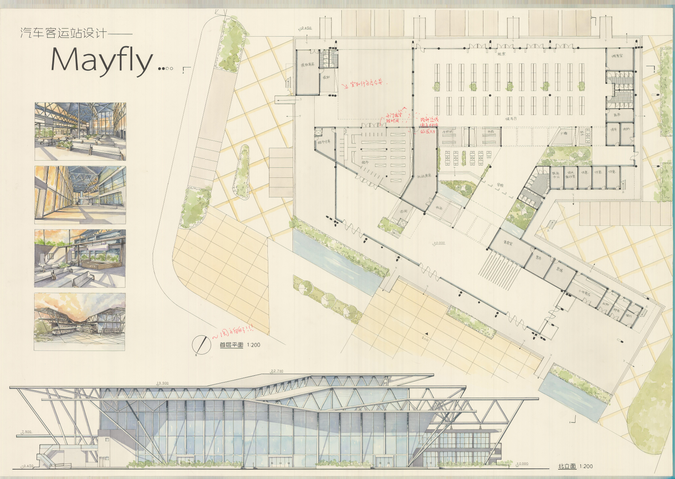 [学生作品]客运站建筑快题设计-客运站建筑快题设计6