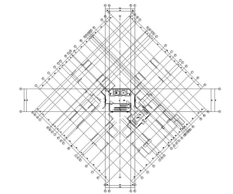 现代风格某利户型1梯4建筑户型图设计-现代风格知名地产户型1梯4建筑户型图设计 (2)