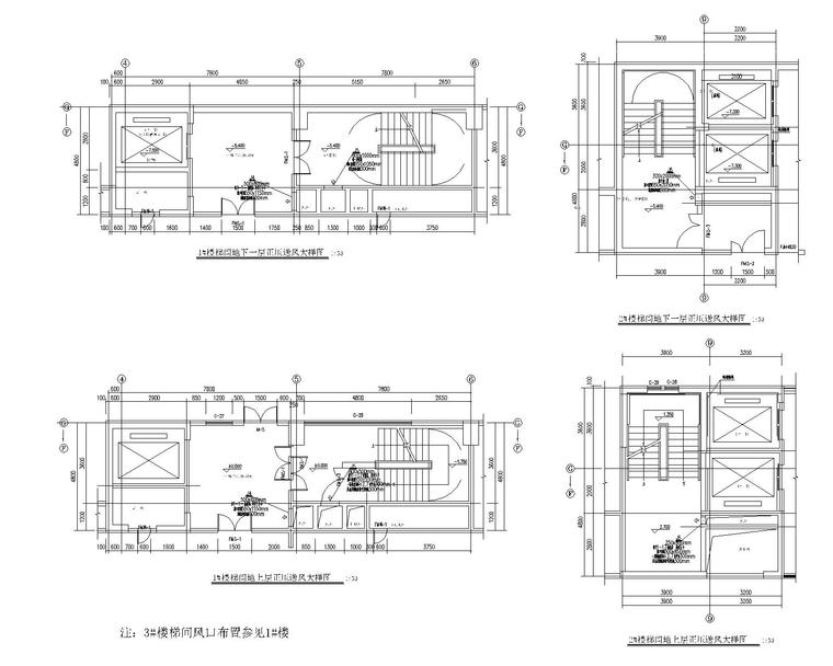 [奉节]中医院空调通风设计暖通施工全套图纸-楼梯间正压送风大样图1