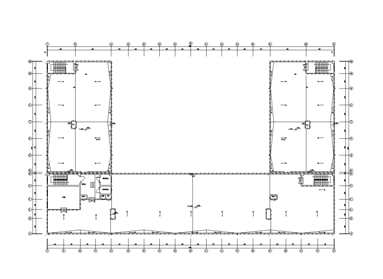九层综合办公楼电气施工图纸​-屋顶防雷平面图