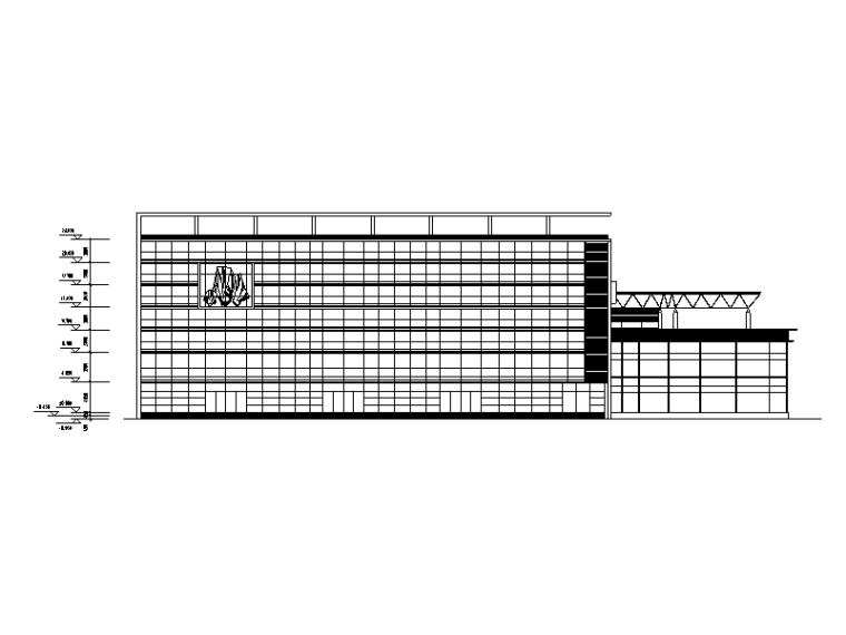 乐清长途汽车运输总公司建筑方案图（CAD）-东立面