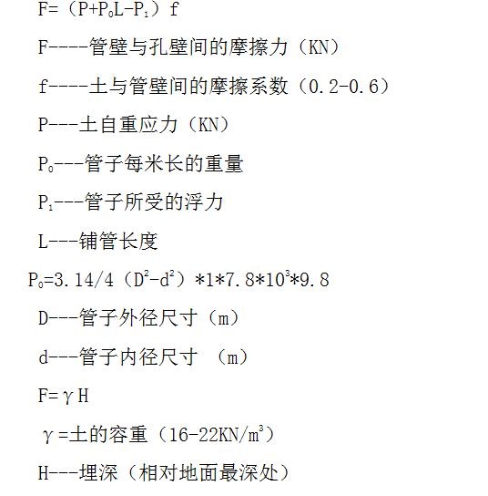 10KV电缆土建工程专项施工方案-回拖力理论估算