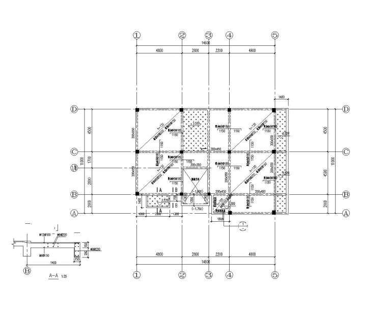 小型办公楼建筑结构施工图资料下载-某小型办公楼混凝土结构施工图（CAD）