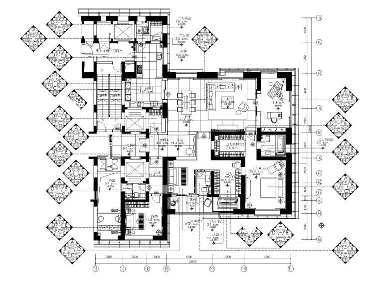 二层水电图资料下载-福州世欧王庄城样板房B-2户型施工图_水电