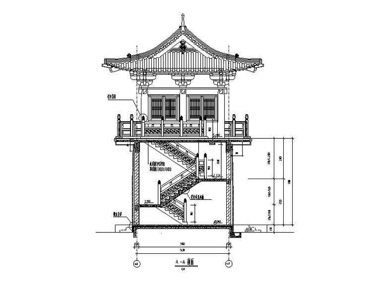 仿古山门建筑施工图(cad)