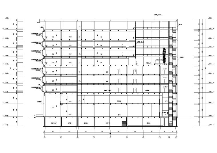 ​[江苏]昆山移动综合业务大楼建筑工程图纸-建筑剖面图