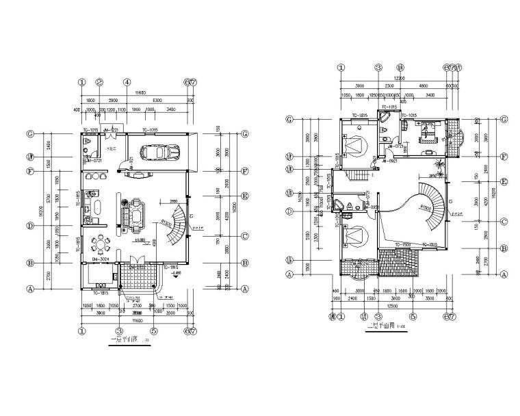 砖混结构自建房结构图资料下载-三层砖混结构别墅设计施工图（CAD）