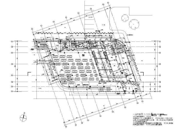 [上海]交通银行数据处理中心建筑工程施工图-一层平面图