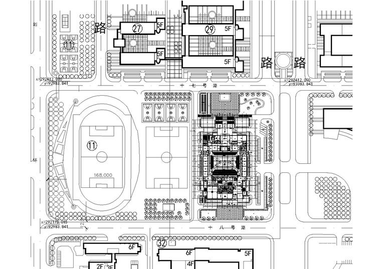 [天津]师范大学体育馆建筑工程项目施工图-一层平面图