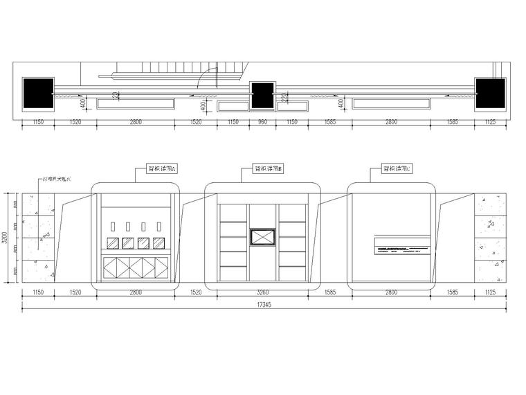 某现代风格珠宝店cad施工图_效果图