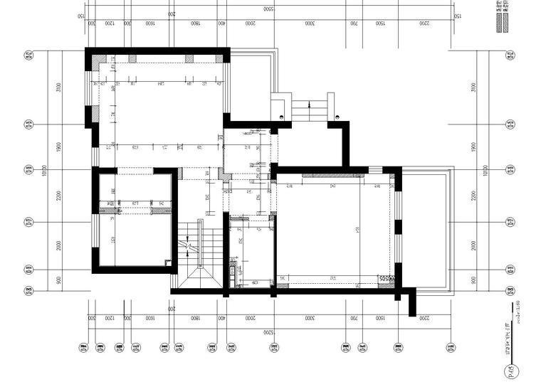 [上海]昆山三居室别墅样板间施工图+效果图-隔间尺寸图5