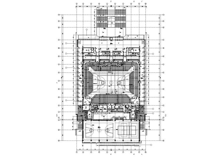 [天津]师范大学体育馆建筑工程项目施工图-二层平面图