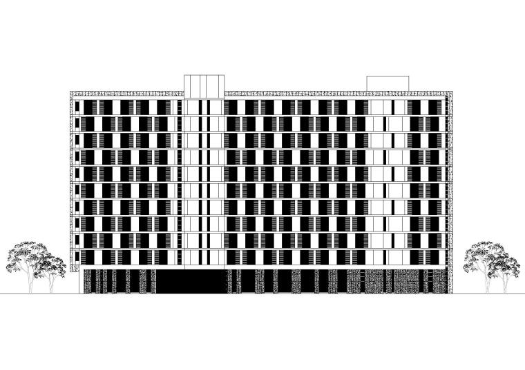 [上海]市委党校二期工程建筑工程项目施工图-建筑立面图