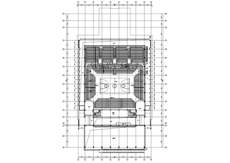 [天津]师范大学体育馆建筑工程项目施工图-三层平面图