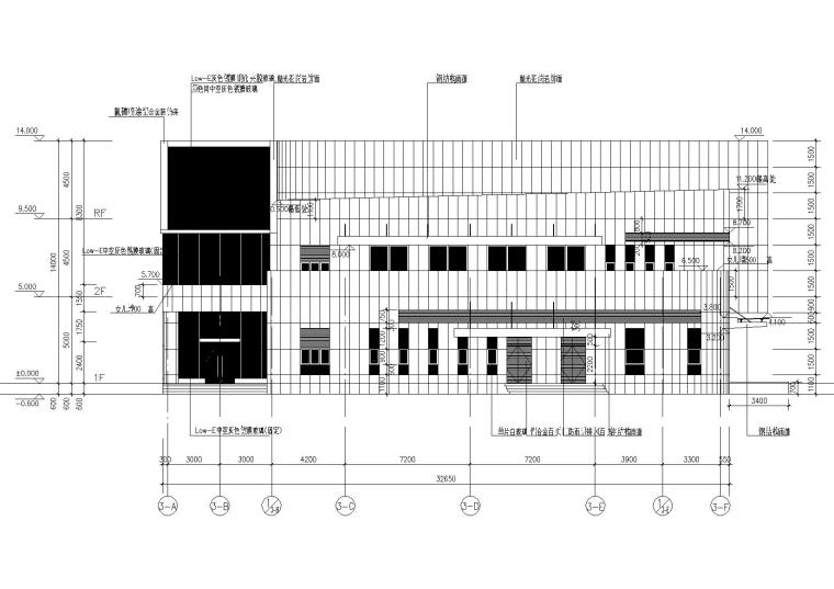 [上海]交通银行数据处理中心建筑工程施工图-建筑立面图2