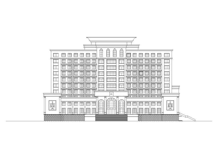 美洲杯大楼cad资料下载-湖北某法院大楼建筑CAD方案图