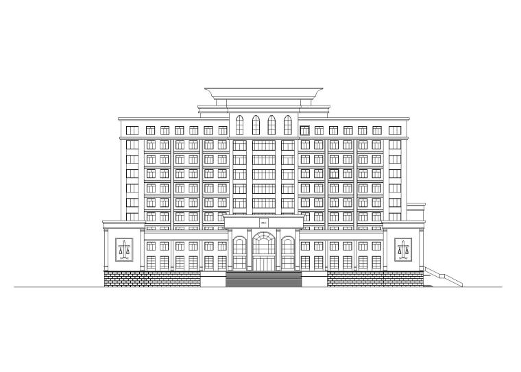 指挥中心大楼室内装修方案资料下载-湖北某法院大楼建筑CAD方案图