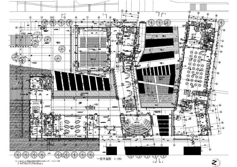 [上海]市委党校二期工程建筑工程项目施工图-一层平面图