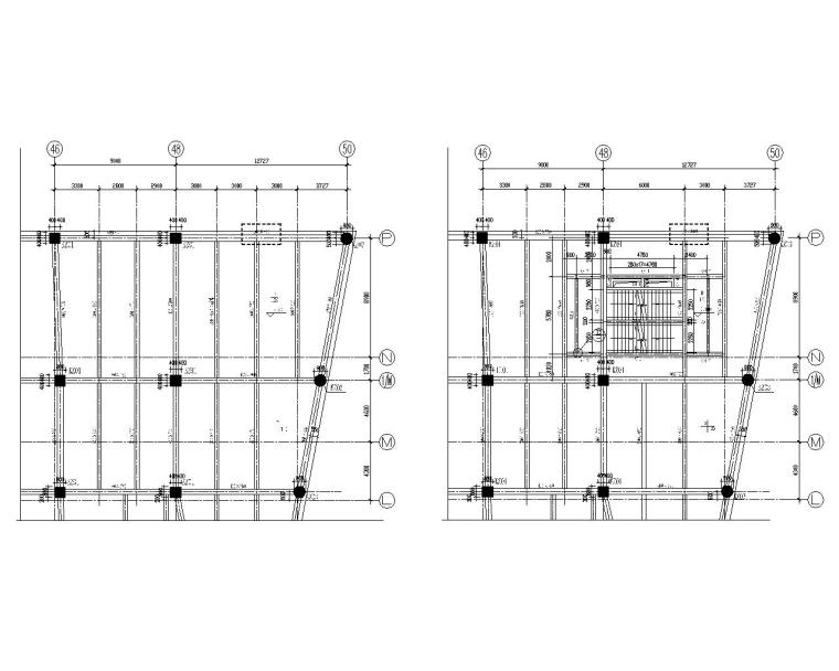3层楼梯结构施工图资料下载-五层商场加钢结构楼梯施工图（CAD）