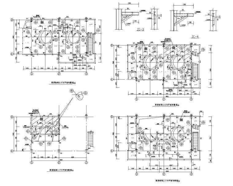 制药工厂设备图资料下载-石油化工设备装置框架结构施工图（CAD）