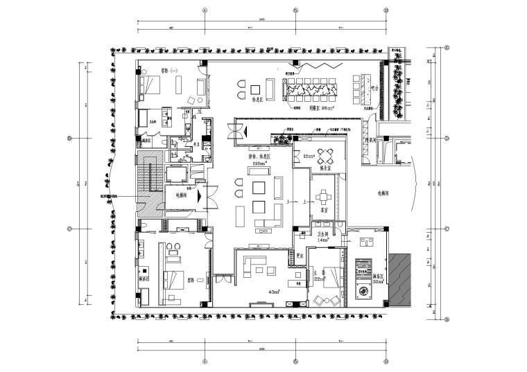 娱乐空间卫生间平面图资料下载-[江苏]-江阴创意亚洲六层豪华套房施工图