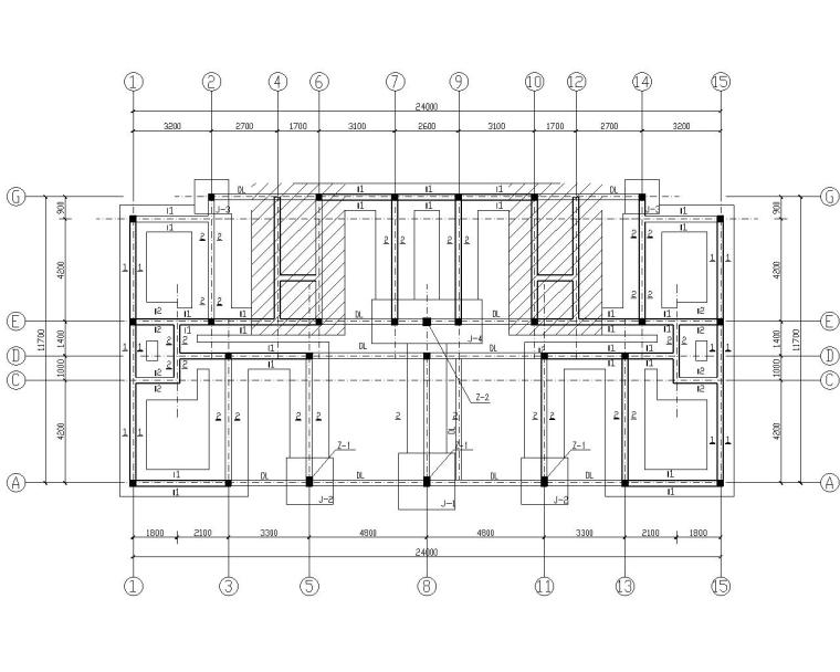 某七层住宅砖混结构施工图（CAD）-基础布置图