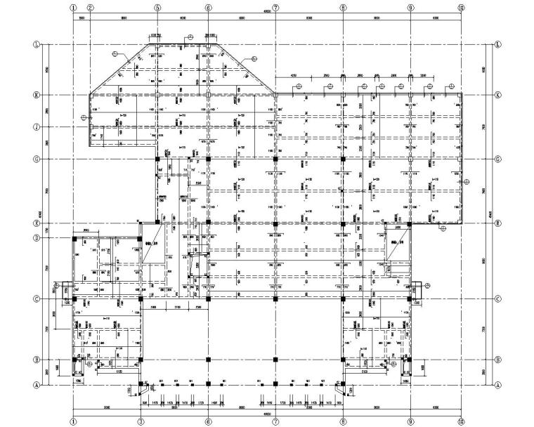 独塔双索面悬索桥资料下载-多层研发中心及测试塔结构施工图（CAD）