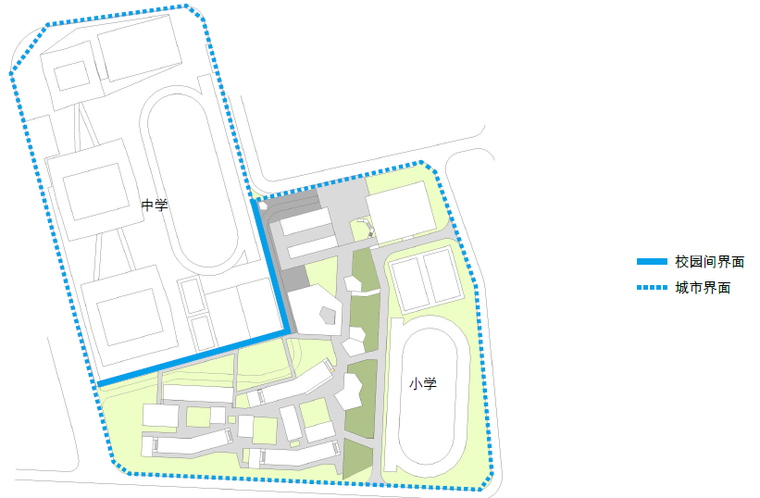 [上海]国际汽车城小学景观设计方案-场地关系平面图