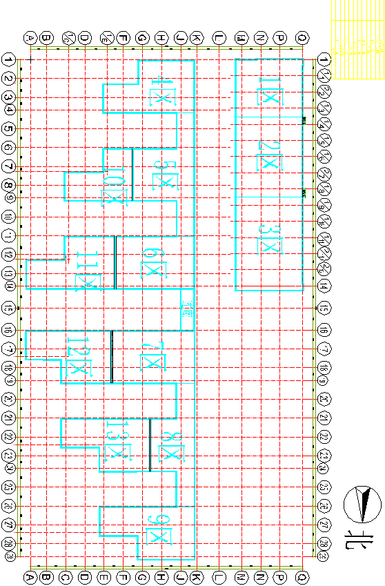 4层框架结构研发中心地上测量施工方案-施工流水段划分