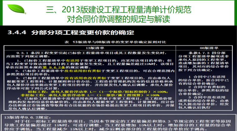 《2013年建设工程工程量清单计价规范》解读-变更价款的确定