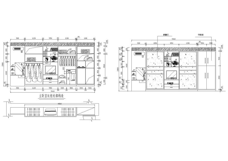 石缸CAD立面图例资料下载-33款-室内衣柜装饰立面图例图块